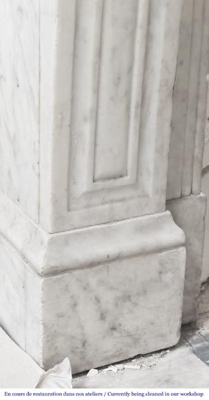 Napoleon III period Carrara marble fireplace Napoleon III period Carrara marble fireplace-4