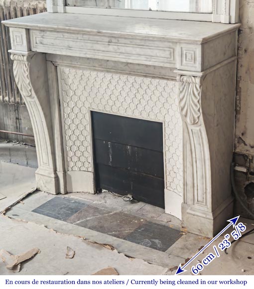 Napoleon III period Carrara marble fireplace Napoleon III period Carrara marble fireplace-5