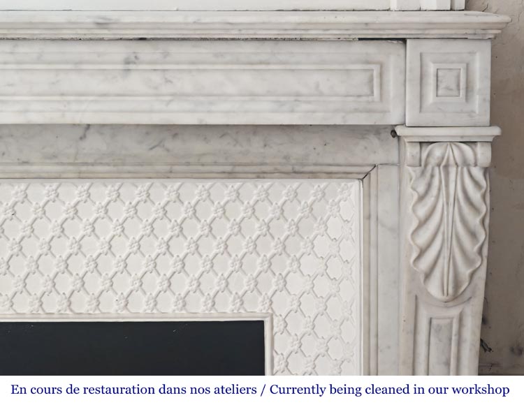 Napoleon III period Carrara marble fireplace Napoleon III period Carrara marble fireplace-6