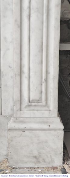 Napoleon III period Carrara marble fireplace Napoleon III period Carrara marble fireplace-7