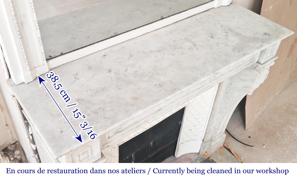 Napoleon III period Carrara marble fireplace Napoleon III period Carrara marble fireplace-9
