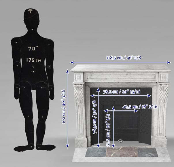 Napoleon III period Carrara marble fireplace Napoleon III period Carrara marble fireplace-10