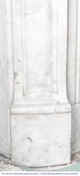 Louis XV-style fireplace, Pompadour type, in Carrara marble Louis XV-style fireplace, Pompadour type, in Carrara marble-4