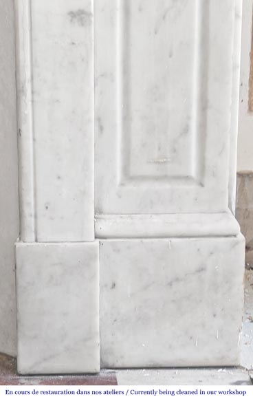 Straight-fronted Louis XV style fireplace, Pompadour model, in Carrara marble Straight-fronted Louis XV style fireplace, Pompadour model, in Carrara marble-7