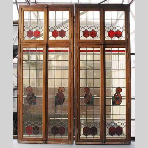 Stained glass with squirels