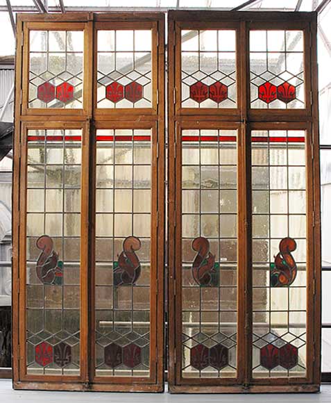 Stained glass with squirels Stained glass with squirels-0