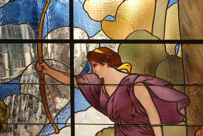 Stained glass window, painted by Thomas from Valence, 1915 Stained glass window, painted by Thomas from Valence, 1915-4