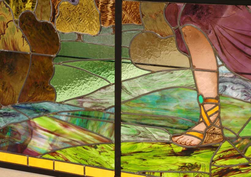 Stained glass window, painted by Thomas from Valence, 1915 Stained glass window, painted by Thomas from Valence, 1915-6