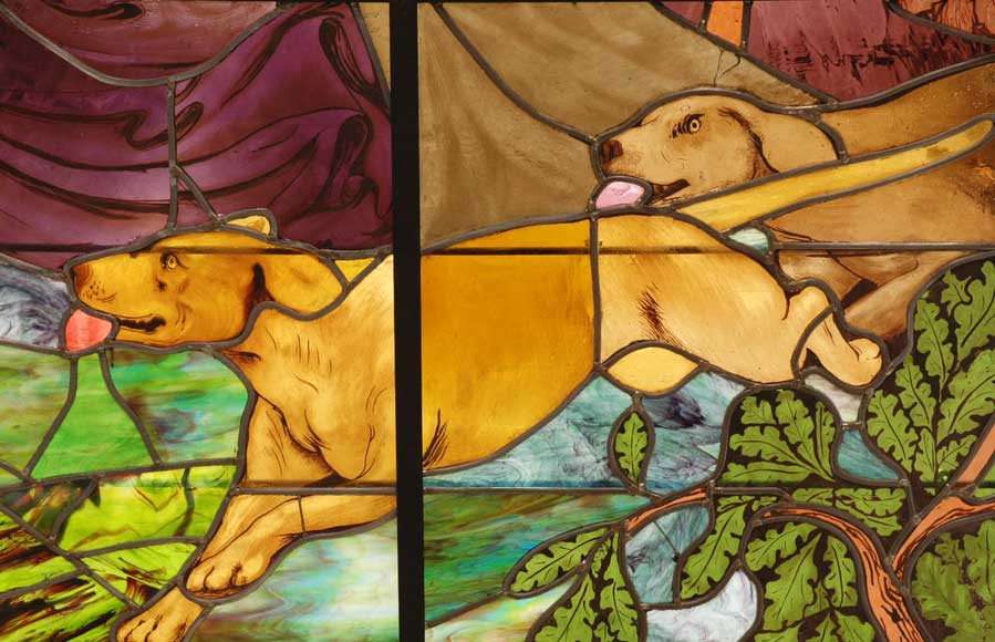 Stained glass window, painted by Thomas from Valence, 1915 Stained glass window, painted by Thomas from Valence, 1915-7