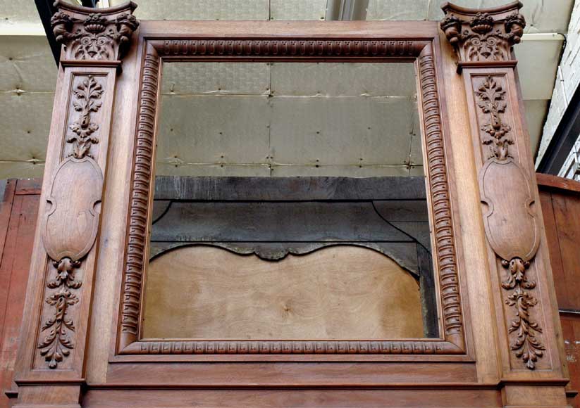 Mahogany fireplace mantel and trumeau Mahogany fireplace mantel and trumeau-1