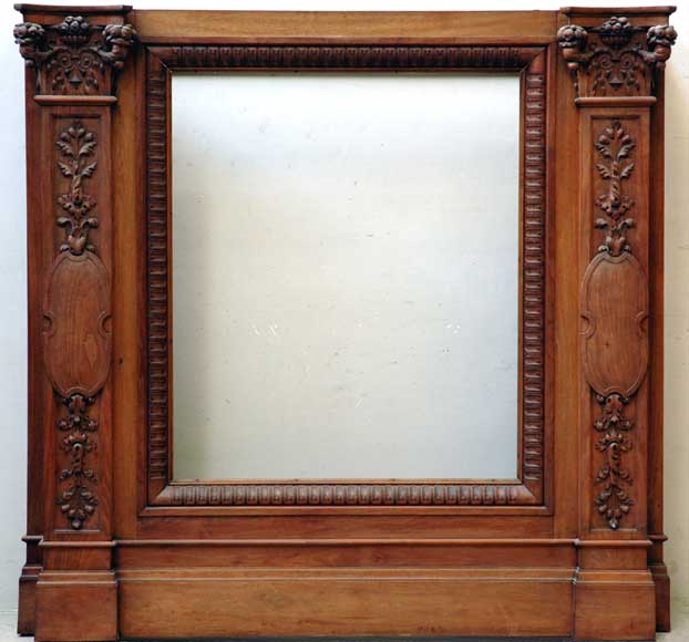 Mahogany fireplace mantel and trumeau Mahogany fireplace mantel and trumeau-2