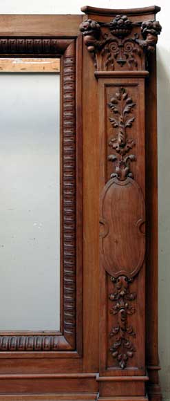 Mahogany fireplace mantel and trumeau Mahogany fireplace mantel and trumeau-3