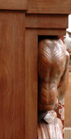 Mahogany fireplace mantel and trumeau Mahogany fireplace mantel and trumeau-9