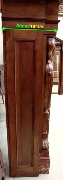 Mahogany fireplace mantel and trumeau Mahogany fireplace mantel and trumeau-10