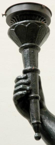 Cast iron Egytian girl torchere lamp Cast iron Egytian girl torchere lamp-3