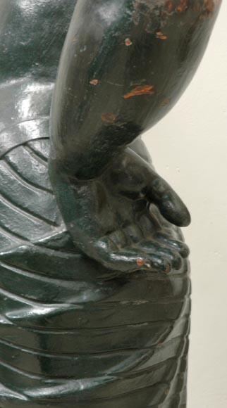 Cast iron Egytian girl torchere lamp Cast iron Egytian girl torchere lamp-5