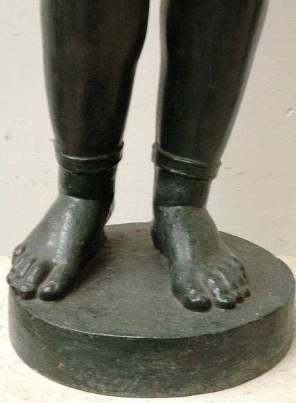 Cast iron Egytian girl torchere lamp Cast iron Egytian girl torchere lamp-6