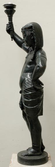Cast iron Egytian girl torchere lamp Cast iron Egytian girl torchere lamp-8