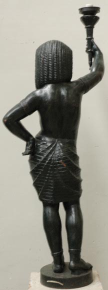Cast iron Egytian girl torchere lamp Cast iron Egytian girl torchere lamp-9