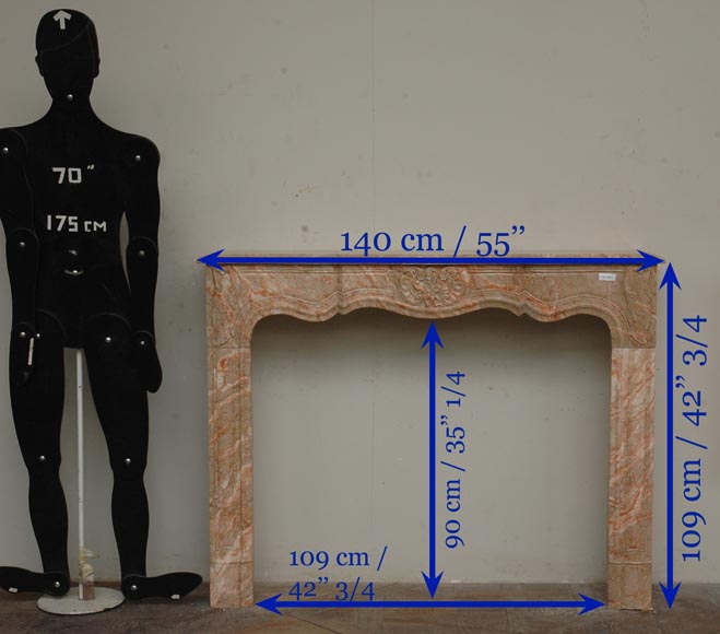 Louis XV style marble mantel Louis XV style marble mantel-10