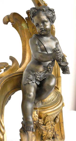 Antique firedogs with wine allegory Antique firedogs with wine allegory-4