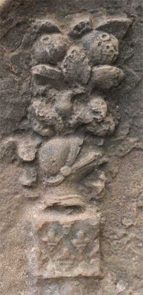 Antique fireback with two coat of arms Antique fireback with two coat of arms-1