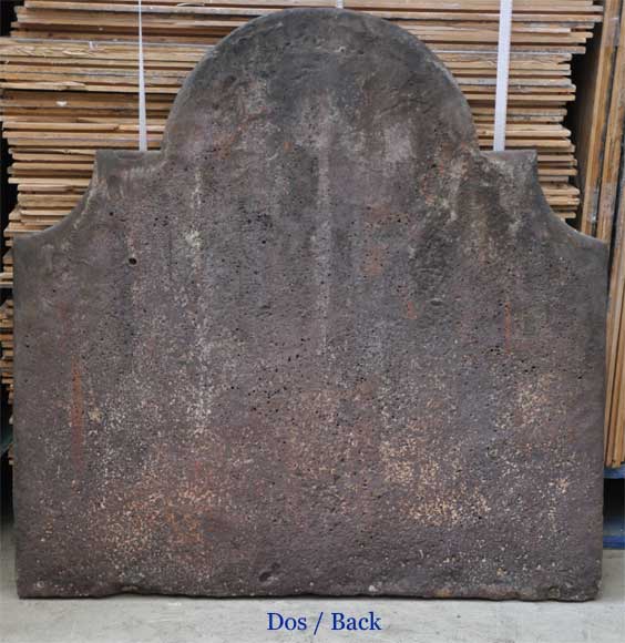 Antique cast iron fireback with two coat of arms Antique cast iron fireback with two coat of arms-5