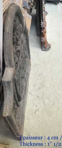 Antique cast iron fireback with two coat of arms Antique cast iron fireback with two coat of arms-6